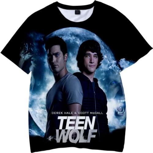 K-Pop Teen Wolf Children T-shirt boys/girls Fashion Casual Harajuku T shirt Oversized Classic suspense Teen Wolf 3D print Tops