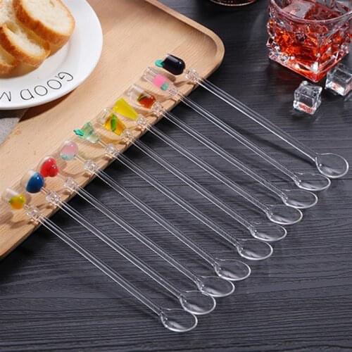 10PCS Swizzle Stick Creative Acrylic Drink Stirrer Stirring Spoon for Cocktail