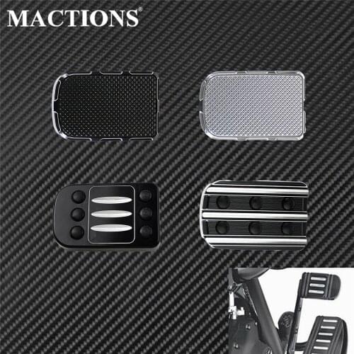 Motorcycle CNC Large Brake Pedal Pad Foot Peg Footrest Cover Black/Chrome For Harley Touring Softail FLHR Fat Boy Street Glide