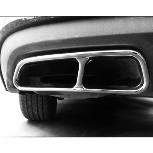 For Audi A6L A7 1 Set Exhaust Muffler Tip Stainless Steel Pipe Chrome Trim Modified Car Rear Tail Throat Liner Accessories