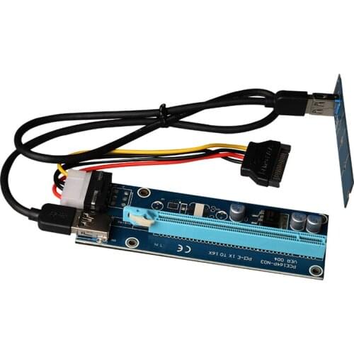 New M2 Riser Card M.2 NGFF To 16x GPU USB 3.0 Extender Riser Adapter SATA to 4Pin IDE Power Supply for BTC Miner Machine Mining