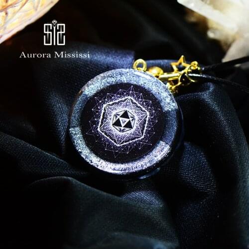 Original Sanctify Melkaba Necklace Cube Orgon Energy Pendant Cut Crystal Healing EMF Natural Energy Crystal Pendant Necklace