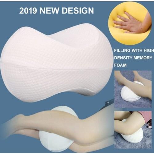 Orthopedic Knee Pillow for Sciatica Relief, Back Pain, Leg Pain, Pregnancy, Hip and Joint Pain - Memory Foam Wedge Contour