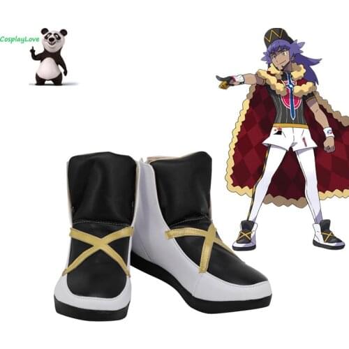 P Sword And Shield Leon White Black Cosplay Shoes Long Boots Leather CosplayLove For Halloween Christmas