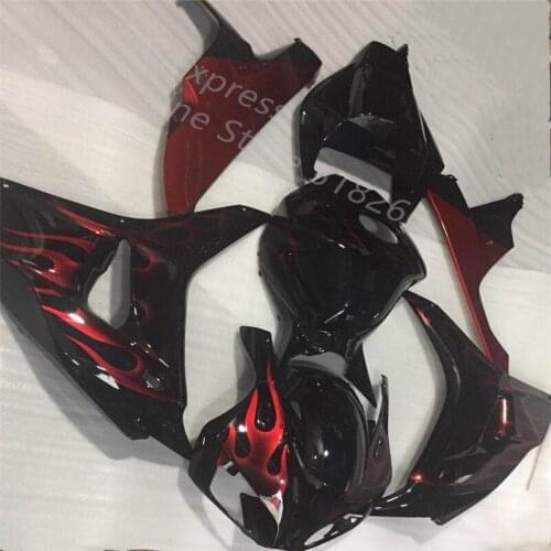 Red flames black Body Kits for Honda Cbr1000 RR 06 07 Plastic Fairings CBR1000RR 2006 - 2007 Body Fairing