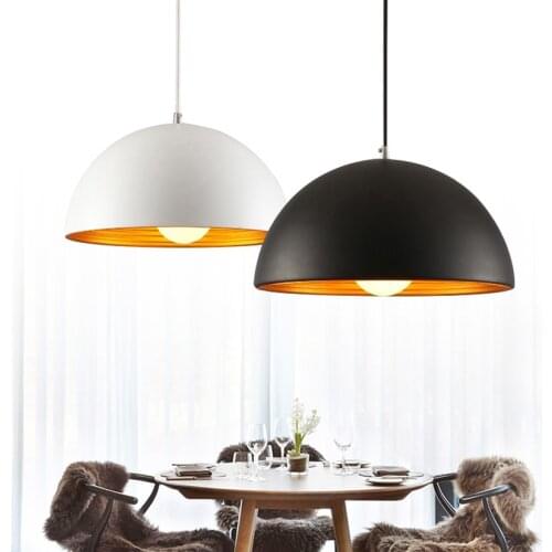 Nordic Black/White Pendant Light Aluminum Lampshade Lighting Suspension Luminaire E27 110V 220V for decor Hanging Light Fixture