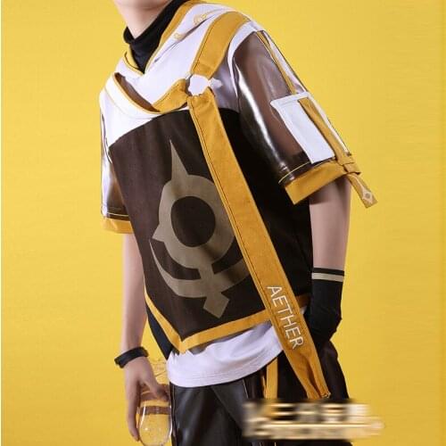 Pre-sale Aether Cosplay Genshin Impact Daily Casual Derivative Fashion Mens Cool Full Suit Costume K