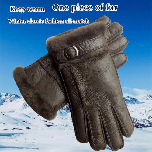 Work Winter Motorcycle Gloves Mens Warmth Real Leather Reusable Gloves Outdoor Black Driving Hand Mittens Riding Bike Knuckles