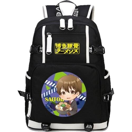 Anime Hakata Tonkotsu Ramens Backpack Men Womens Travel Shoulder Bags Teenagers student book backpack Children backpack 9 style