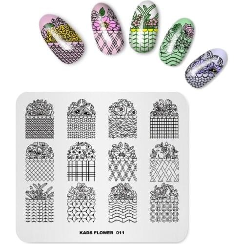 Flower nail Art Templates Stamping Polish Flowers Patterns Stencils For Steel Nails Stamping Plate Stencil for Nail Art Printer