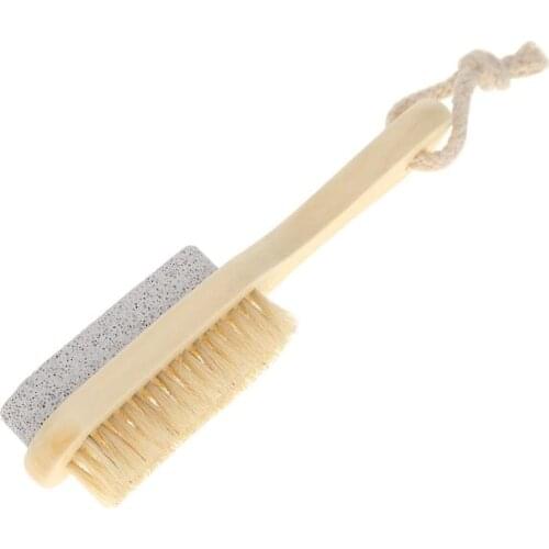 Wood Pumice Stone Foot Massage Brush Feet Exfoliating Remover Scrubber Tool