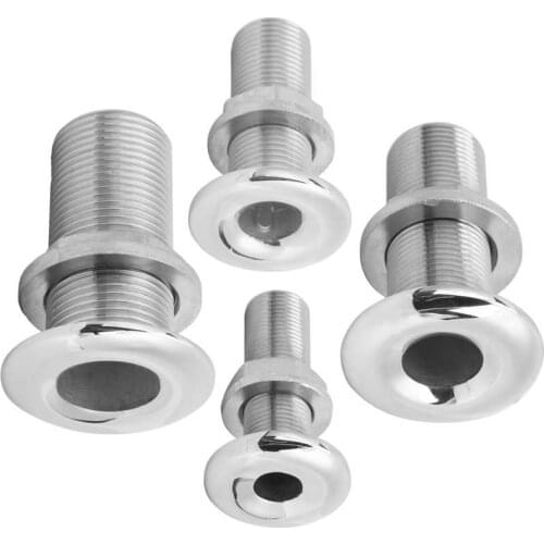 Stainless Steel Thru Hull Fitting Connector Full Threaded Water Outlet Boat Water Outlet Hose Fitting MJS022 Outlet Joint Boats