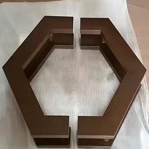 Modern simple glass door handles red antique copper color handle