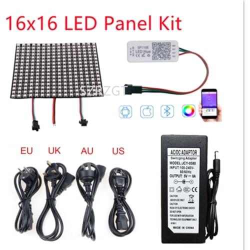 WS2812B Led Strip Matrix Digital Panel Individually Addressable With DC5V Led Power Supply SP110E Bluetooth Controller