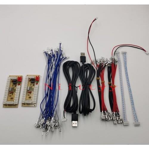 DIY Zero Delay Arcade USB Encoder PC to Joystick Encoder Board +Wire Cables Fighting Games Replacement game Parts