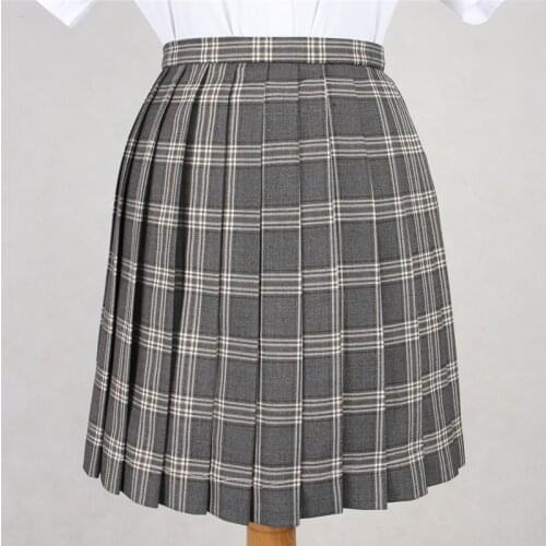 Japanese New Spring Women Cosplay Pleated Skirt Girl School Uniform Skirt Solid High Waist Skirt Mini Skirts Multicolor Female