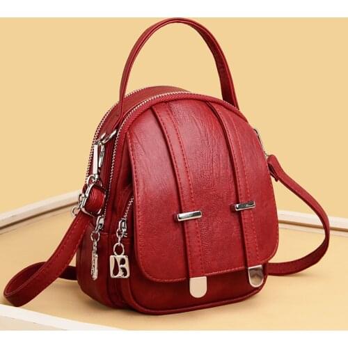 Womens bag 2020 new ladies luxury double handbag soft PU leather bag fashion coin purse ladies shoulder messenger bag hot