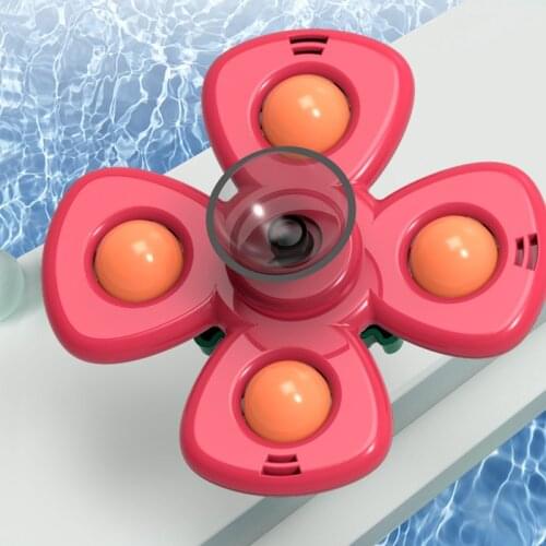 1/3PCS Baby Rattles For 0-12 Months Fingertip Rotating Gyro With Suction Cup Fidget Spinner Relief Stress Toddler Bath Toys Gift