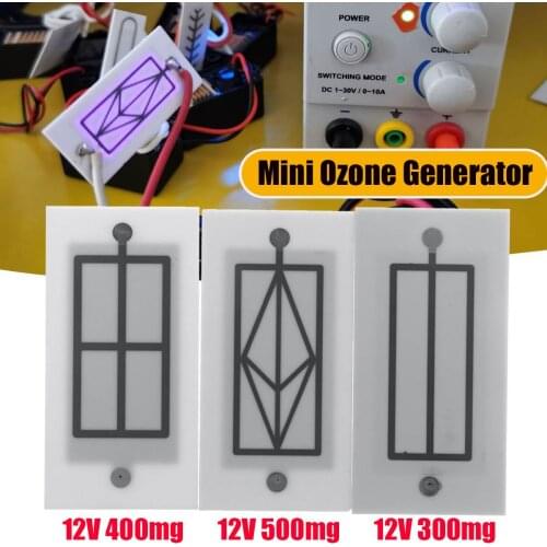 1Pcs Portable Mini Ozone Generator 12V 300/400/500mg Integrated Ceramic Plate Ozonizer Air Water Cleaner Air Purifier Parts