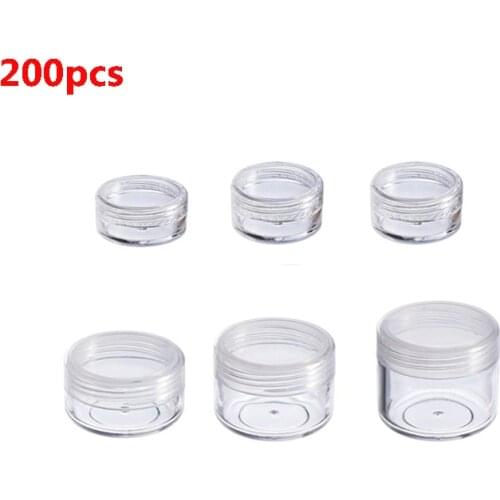200pcs 2g 3g 5g 10g 15g 20g Empty Plastic Cosmetic Makeup Jar Pots Transparent Sample Bottles Eyeshadow Cream Lip Balm Container