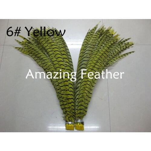 24pcs 30-35inch 80-90cm Yellow Copper Pheasant tail Feather,Lady amherst Pheasant tails for backpieces free shipping