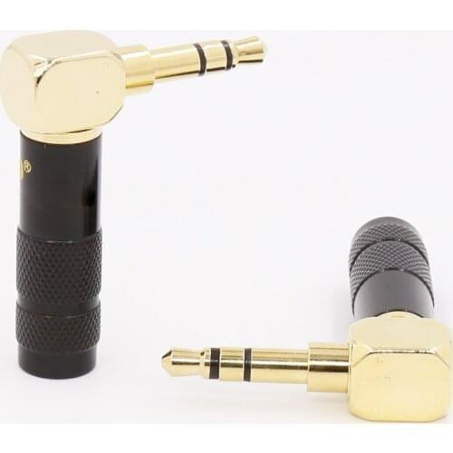 3.5MM Gold Plated L-Type 90 Degree Screw Lock Banana Connectors Adapter Plug