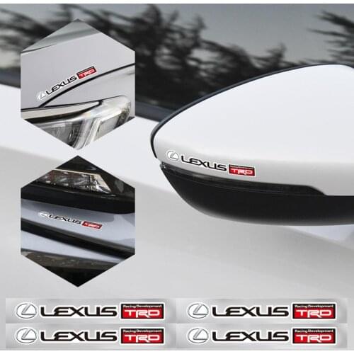 4Pcs Vinyl Car Logo Body Sticker Door Mirror Decal For Lexus Ct200h Fsport SC300 SC400 LX450 LX47 GS GX GC ES IS LS LX LC NX RX