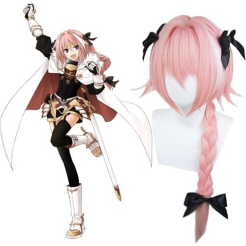 Anime Fate Apocrypha Cosplay Wigs Astolfo Kuro No Rider Cosplay Wig Heat Resistant Synthetic Wig Hair Halloween Party Women Wig