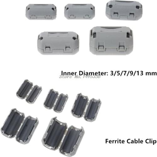 3.5/5/7/9/13mm Ferrite Core Cord Ring Choke Bead RFI EMI Noise Suppressor Filter for Power Cord USB Cable Antenna Audio Cable