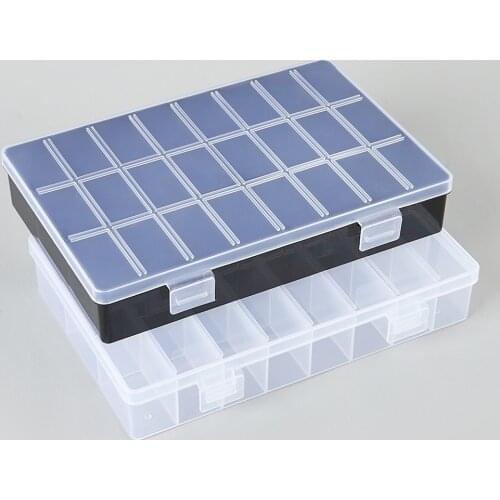 Practical 24 Grids Compartment Plastic Storage Box Jewelry Earring Bead Screw Holder Case Display Organizer Container