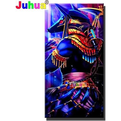 DIY diamond embroidery Fantasy Anubis Egypt full square round diamond painting cross stitch kit 5D mosaic Angel home decoration