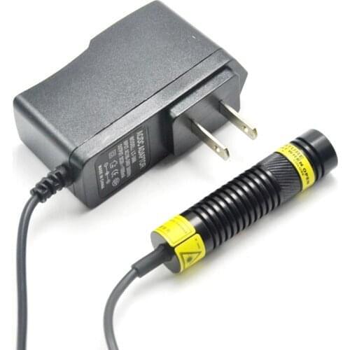 Focusable Red Laser Diode Module 650nm 200mw Adjusted Dot Line Cross Shape 16x68mm w/Glass Lens and Adapter