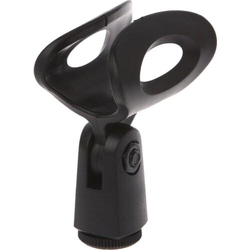 Flexible Microphone Mic Stand Accessory Plastic Clamp Clip Holder Mount Black Q1JC