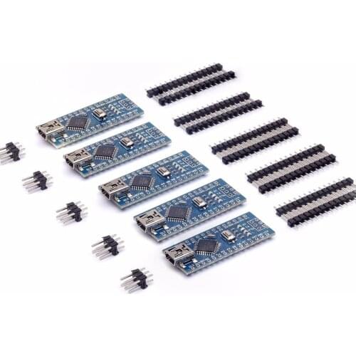 Hot Sale 5pcs Mini USB Nano 3.0 ATmega328P For Compatible Con Arduino NANO CH340 Turno USB Controlador Ninguna CABLE V3.0 NANO