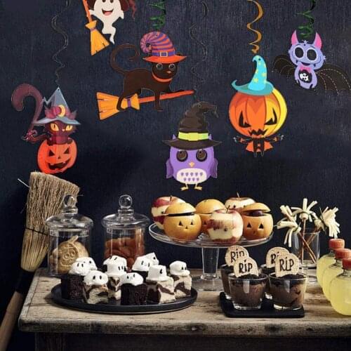 Halloween Ghost Witch Theme Party Decorations PVC Swirls Streamer Hanging Banners Garland Cartoon Bunting Pendant