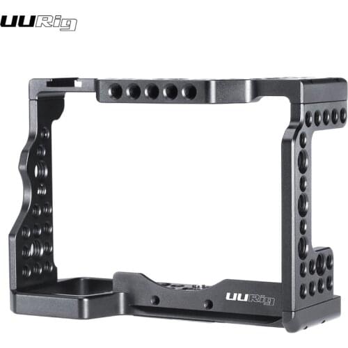 UURIG C-A73 Camera Cage Aluminum Alloy with Cold Shoe Mount Compatible with Sony A7III/A7R3/A7M3 Camera Photography Accessories