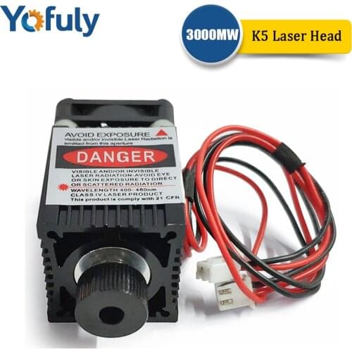 3000mw Laser Head For CNC Laser Engraver DIY Logo Laser Module For K5 Engraving Machine CNC Printer Carving Cutting Tool