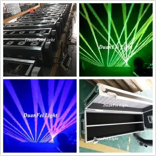 2pcs+Flycase DJ Laser stage light Full Color 6 eyes bar moving head beam dmx rgb lazer light