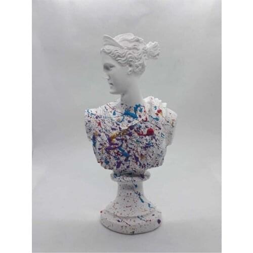 Diana Bust Sculpture Miniature 15 cm Trinket, Flat, Eyes Color, in Full Color and A Lot More Different Model