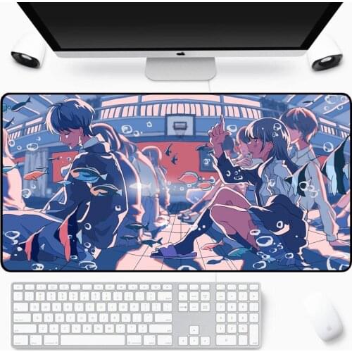 Cartoon Illustration Large Table Mat Mouse Rubber Computer Game Mouse Pad Table Mat Gripping Edge Suitable for Cs Go Lol 30x80cm