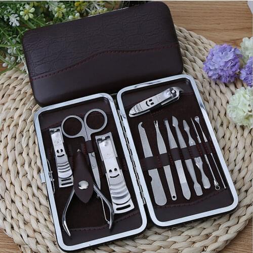 Professional Stone Pattern Case 12 Pcs Nail Clipper Kit Nail Care Set Pedicure Scissor Tweezer Knife Ear pick Manicure Set Tools