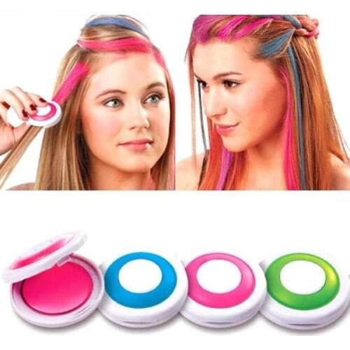 Hot 4 Colors /6 Colors Temporary Hair Dye Pigment Hair Chalk Powder Soft Salon Hair Color DIY Chalks For The Hair Styling Party