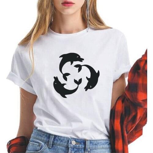 Casual Loose Cotton T-shirt Women Summer Tops Short Sleeve Plus Size Harajuku Funny Tee Shirt Femme Black White Tshirts Female