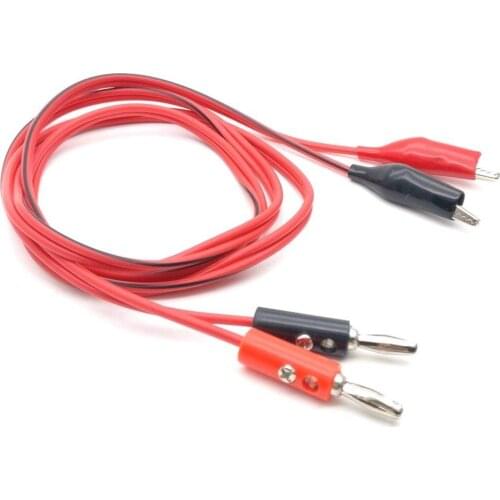 Wires Alligator Banana 1M Probe Tips Fully Insulated Electrical Device Test Lead Clip To Banana Plug Probe Cable For Multimeter