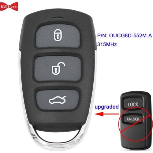 KEYECU for Mitsubishi Triton MK Series 2002-2006 Remote Key Fob OUCG8D-552M-A 315MHz Chip