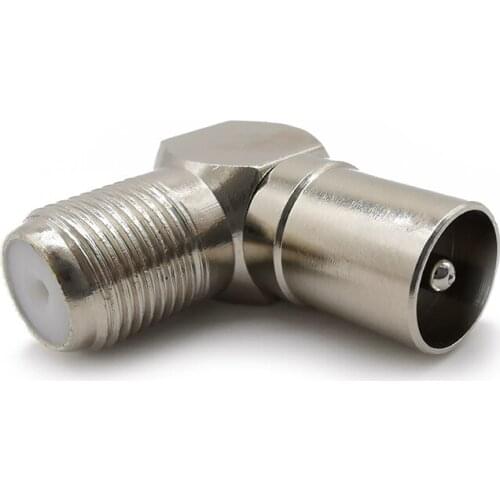 10 pieces F-Type Female to Male PAL RF Aerial Antenna Plug Right Angle Connector For TV Areal - Satellite TV Coaxial