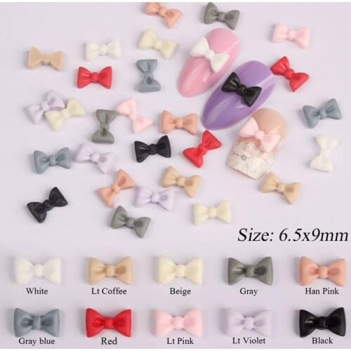 Resin Mix color Matte personality Bow tie Flatback 6x9.5mm Nail Art Rhinestone Apply to DIY Nail Art Decoration