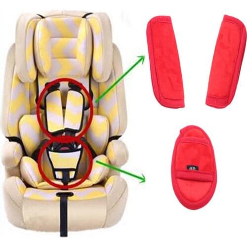 Kids Stroller Seat Safety Belt Shoulder Strap Cover Holder Set Children Protective Set Baby Cart Accessories Soft Plush