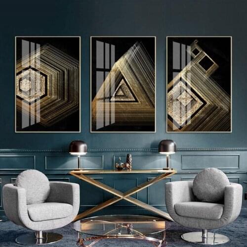 Nordic Light Luxury Poster Geometric Line Art Square Home Decoration Multi-deformation Triangle Frameless Printing Painting Core
