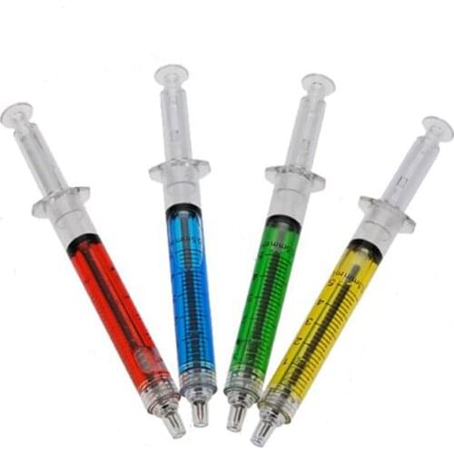 Syringe Ball Point Pens Ink Marker Simulation Needle Blood Nurse Hospital Nurse Ball Point Pens Shape Comic Design Gifts